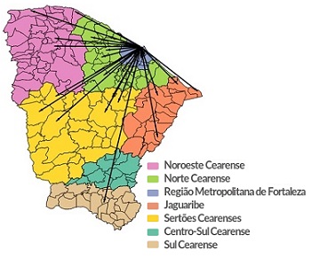 Georreferenciamento das Ações Extensionistas no Ceará, 2017